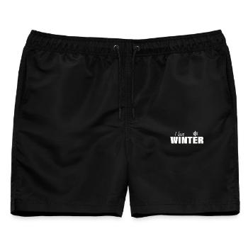 I LOVE WINTER - Männer Badeshorts - Schwarz - Vorne - AI Model Male 178 light (178cm)
