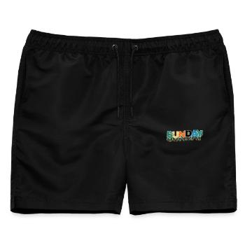 Sonntag - Männer Badeshorts - Schwarz - Vorne - AI Model Male 178 light (178cm)