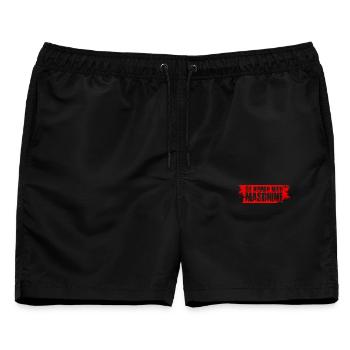 Bodybuilding Bodybuilder Gym Kraftsport Maschine - Männer Badeshorts - Schwarz - Vorne - AI Model Male 178 light (178cm)