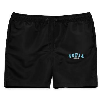Sofia_Est_1965 - Männer Badeshorts - Schwarz - Vorne - AI Model Male 178 light (178cm)