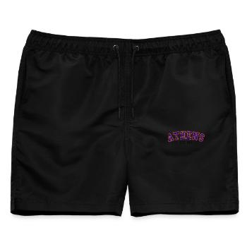Athen Est.1985 - Männer Badeshorts - Schwarz - Vorne - AI Model Male 178 light (178cm)