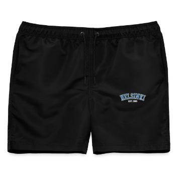 Helsinki, gegründet 1985 - Männer Badeshorts - Schwarz - Vorne - AI Model Male 178 light (178cm)