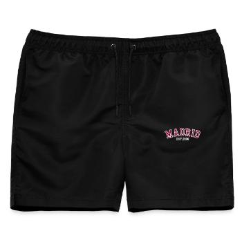 Madrid gegründet 2006 - Männer Badeshorts - Schwarz - Vorne - AI Model Male 178 light (178cm)