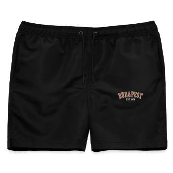 Budapest, gegründet 1976 - Männer Badeshorts - Schwarz - Vorne - AI Model Male 178 light (178cm)