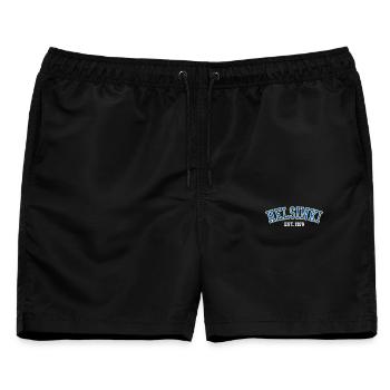 Helsinki gegründet 1976 - Männer Badeshorts - Schwarz - Vorne - AI Model Male 178 light (178cm)