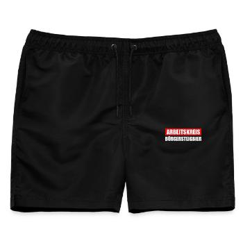 Arbeitskreis Bürgersteigbier Ortskontrollfahrt OKF - Männer Badeshorts - Schwarz - Vorne - AI Model Male 178 light (178cm)