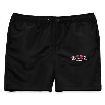 Kiel gegründet 1966 - Männer Badeshorts - Schwarz - Vorne - AI Model Male 178 light (178cm)