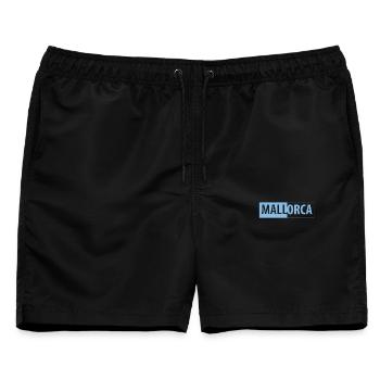 MALLorca im Kasten (hellblau) - Männer Badeshorts - Schwarz - Vorne - AI Model Male 178 light (178cm)