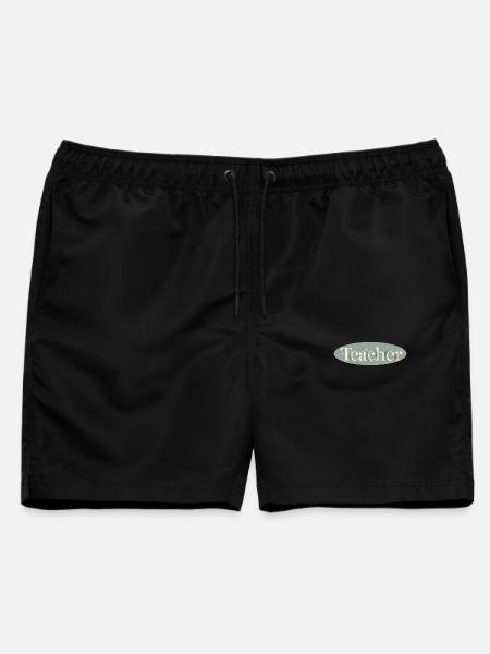 Winterlicher Lehrer Schriftzug Tannenzweige - Männer Badeshorts - Schwarz