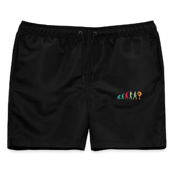 Eislauf Evolution Schlittschuh Entwicklung Winter - Männer Badeshorts - Schwarz - Vorne - AI Model Male 178 light (178cm)
