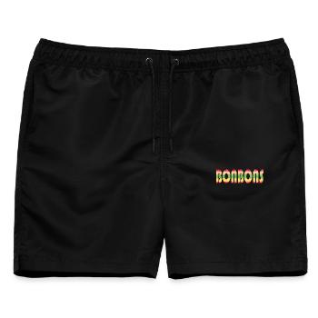 Süßigkeiten - Männer Badeshorts - Schwarz - Vorne - AI Model Male 178 light (178cm)