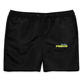 POSITIV - Männer Badeshorts - Schwarz - Vorne - AI Model Male 178 light (178cm)