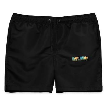 Samstag - Männer Badeshorts - Schwarz - Vorne - AI Model Male 178 light (178cm)