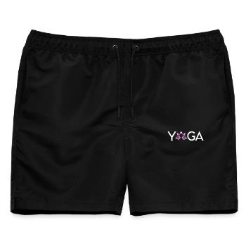 Yoga Geschenkidee - Männer Badeshorts - Schwarz - Vorne - AI Model Male 178 light (178cm)