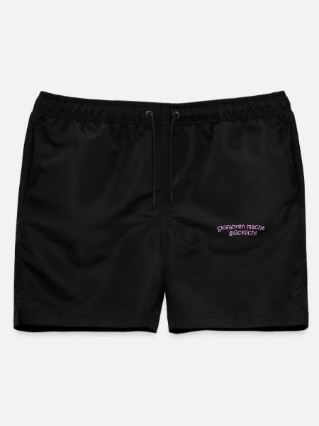 Skifahren glücklich - Männer Badeshorts - Schwarz