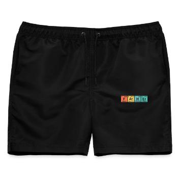 Vater-Element - Männer Badeshorts - Schwarz - Vorne - AI Model Male 178 light (178cm)