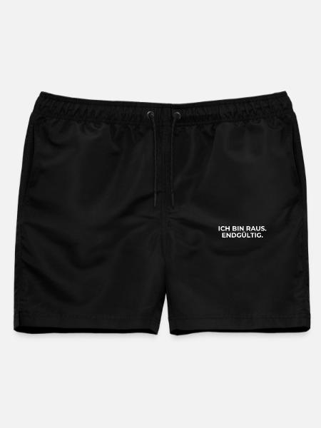 Endgültig raus – Statement - Männer Badeshorts - Schwarz