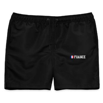 Französische Nationalflagge - Männer Badeshorts - Schwarz - Vorne - AI Model Male 178 light (178cm)