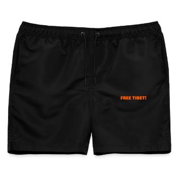 free tibet! - Männer Badeshorts - Schwarz - Vorne - AI Model Male 178 light (178cm)