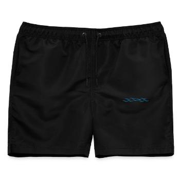 Wellen - Männer Badeshorts - Schwarz - Vorne - AI Model Male 178 light (178cm)