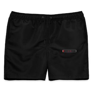 Ladebalken Rot 1% Umriss Weiß - Männer Badeshorts - Schwarz - Vorne - AI Model Male 178 light (178cm)