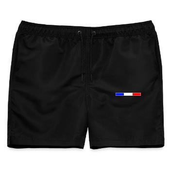 Frankreich - Männer Badeshorts - Schwarz - Vorne - AI Model Male 178 light (178cm)