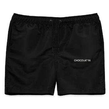 Schokolatin - Männer Badeshorts - Schwarz - Vorne - AI Model Male 178 light (178cm)