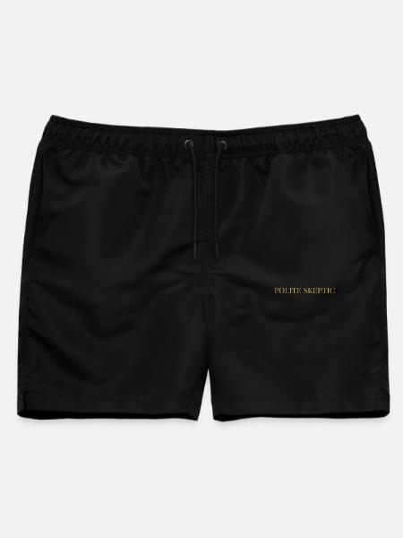 Höflicher Skeptiker | Eleganter intellektueller Sarkasmus-Tippfehler - Männer Badeshorts - Schwarz