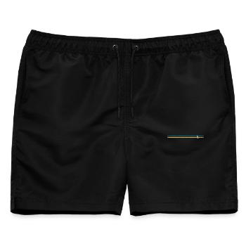 Gestreifte Kaninchen-Silhouette - Männer Badeshorts - Schwarz - Vorne - AI Model Male 178 light (178cm)