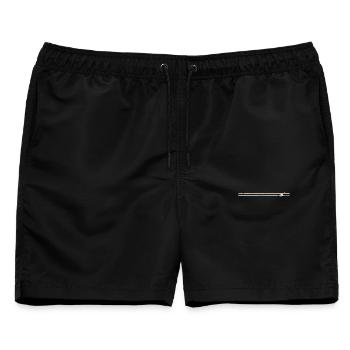 Retro Brachiosaurus - Männer Badeshorts - Schwarz - Vorne - AI Model Male 178 light (178cm)