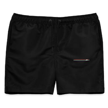 Retro Brontosaurus - Männer Badeshorts - Schwarz - Vorne - AI Model Male 178 light (178cm)