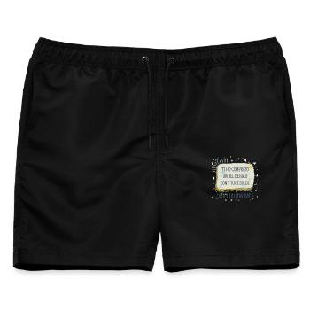 Schenken Sie mit Ihrem Geld Papa - Männer Badeshorts - Schwarz - Vorne - AI Model Male 178 light (178cm)