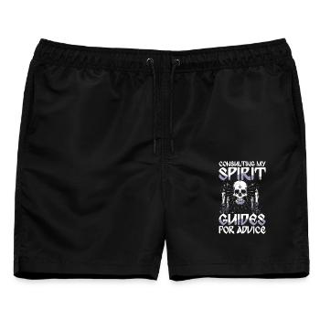  Consulting My Spirit Guides For Advice Schädel - Männer Badeshorts - Schwarz - Vorne - AI Model Male 178 light (178cm)