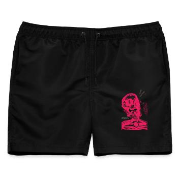 Romantischer Schädel - Männer Badeshorts - Schwarz - Vorne - AI Model Male 178 light (178cm)
