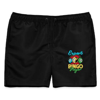 Bingo Game Expert Player Bingo - Männer Badeshorts - Schwarz - Vorne - AI Model Male 178 light (178cm)