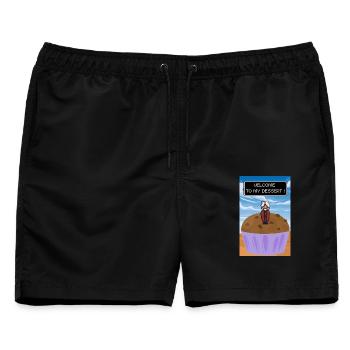 Willkommen zum Dessert - Männer Badeshorts - Schwarz - Vorne - AI Model Male 178 light (178cm)