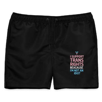 Ich unterstütze Trans-Rechte - Männer Badeshorts - Schwarz - Vorne - AI Model Male 178 light (178cm)
