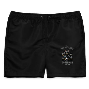 Dobermann Pinscher - der Felsenhund - Männer Badeshorts - Schwarz - Vorne - AI Model Male 178 light (178cm)