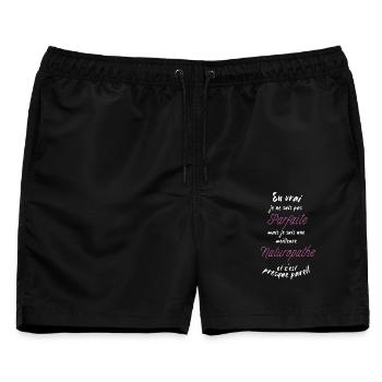 Ich bin der beste Heilpraktiker - Männer Badeshorts - Schwarz - Vorne - AI Model Male 178 light (178cm)