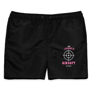 Airsoft Airsofterin Spieler Softairspiel Air-Soft - Männer Badeshorts - Schwarz - Vorne - AI Model Male 178 light (178cm)