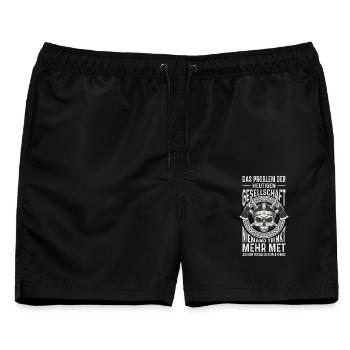 Wikinger Outfit Walhalla Nordische Mythologie - Männer Badeshorts - Schwarz - Vorne - AI Model Male 178 light (178cm)