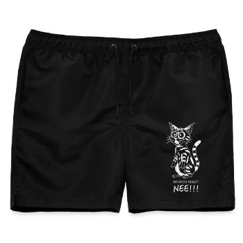 Bevor Du fragst... - Männer Badeshorts - Schwarz - Vorne - AI Model Male 178 light (178cm)