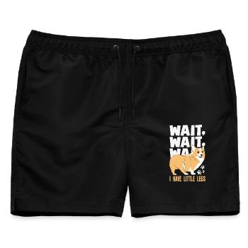 Warte Auf Mich, Ich Habe Kleine Beine - Männer Badeshorts - Schwarz - Vorne - AI Model Male 178 light (178cm)