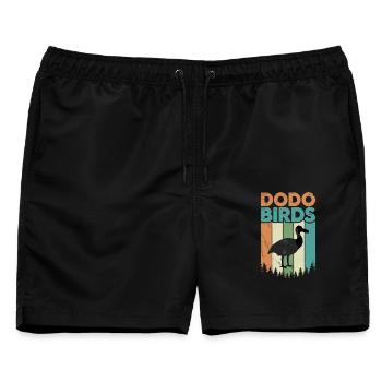  Dodo Birds Retro Vintage Ausgestorbener Vogel - Männer Badeshorts - Schwarz - Vorne - AI Model Male 178 light (178cm)