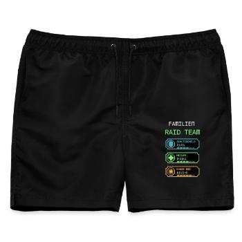Neon Familien Raid Team - Familienshirt - Männer Badeshorts - Schwarz - Vorne - AI Model Male 178 light (178cm)