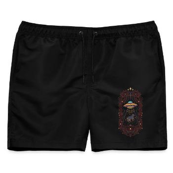 Spiritualität Heilige Geometrie Lotusblume Zen - Männer Badeshorts - Schwarz - Vorne - AI Model Male 178 light (178cm)