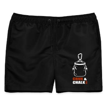 Crux & Chalk – Klettern - Männer Badeshorts - Schwarz - Vorne - AI Model Male 178 light (178cm)