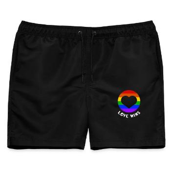 Liebe siegt - Männer Badeshorts - Schwarz - Vorne - AI Model Male 178 light (178cm)