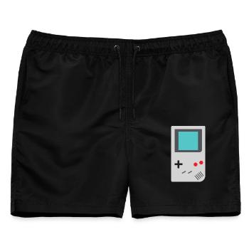 Millennial Retro Handheld Gamer T-Shirt der 90er Jahre - Männer Badeshorts - Schwarz - Vorne - AI Model Male 178 light (178cm)