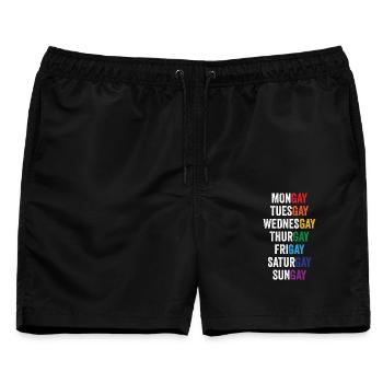 LGBT Pride Month - Mongay, Dienstag... - Männer Badeshorts - Schwarz - Vorne - AI Model Male 178 light (178cm)